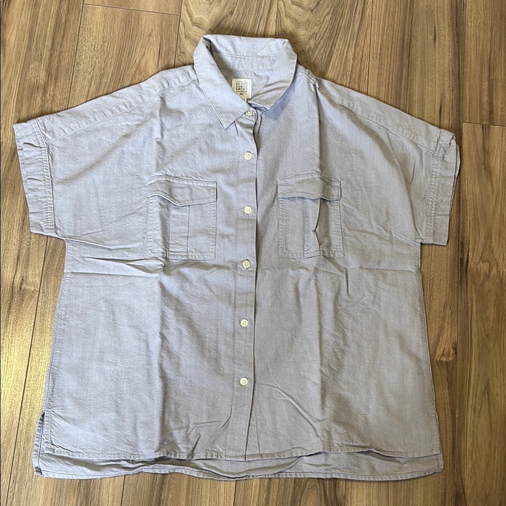 Casual Blue Button-Up Shirt